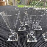 Series of 6 Arques crystal glasses, Pyramide model 1988
