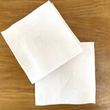 Set of 6 BG monogram damask cotton towels