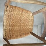 fauteuil campagnard ancien assise en rotin