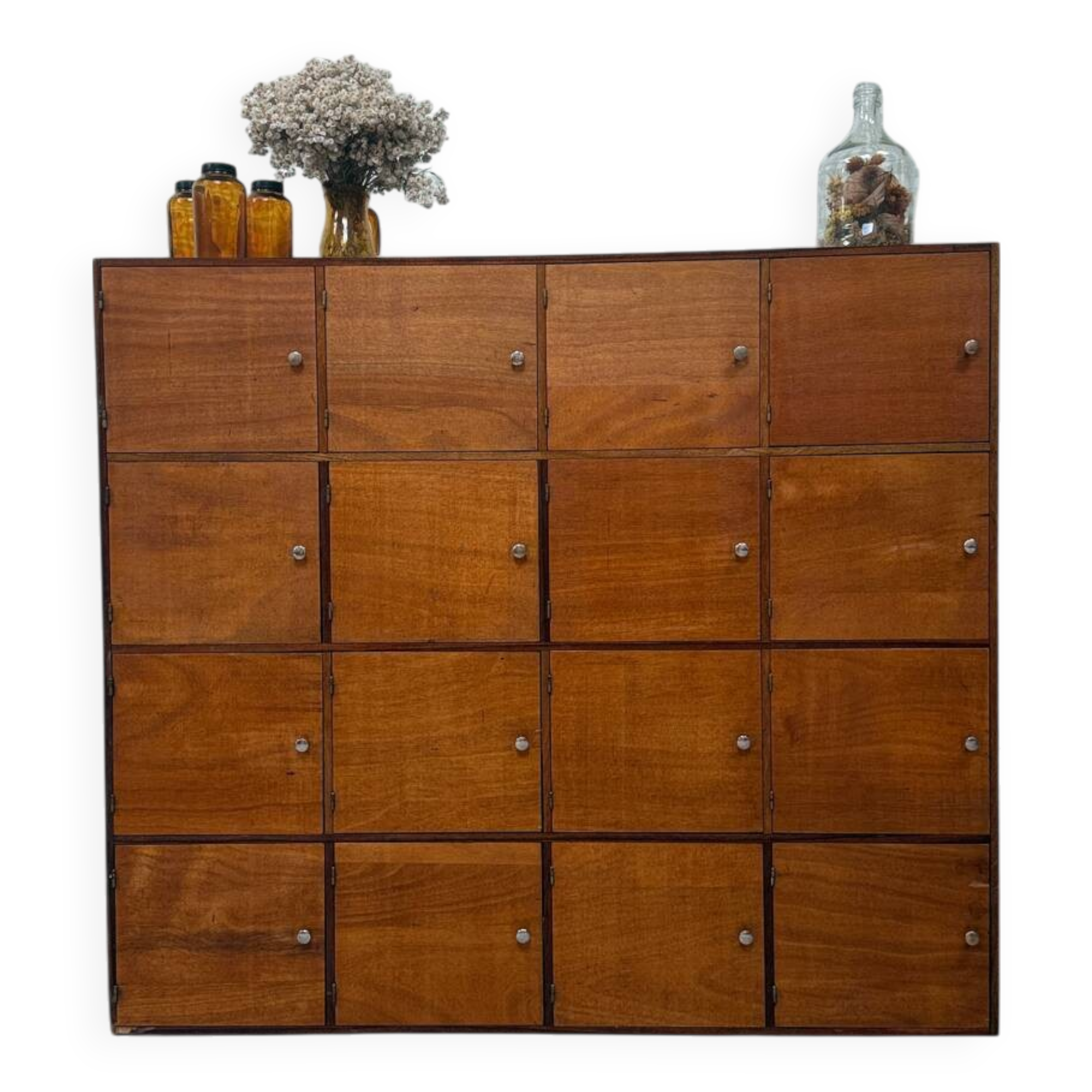 Large vintage wooden locker cabinet