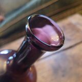 Amber glass soliflore vase on crystal base - Art glass from the years