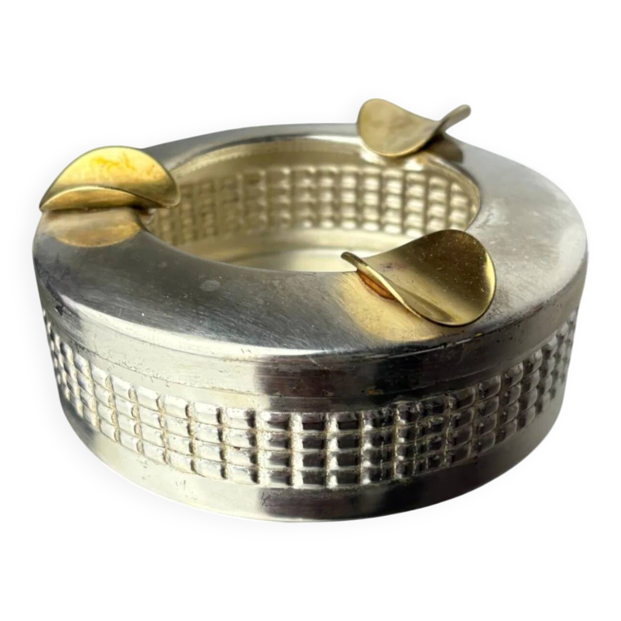 Silver plated ashtray, Maria Pergay's style, France, 1970s