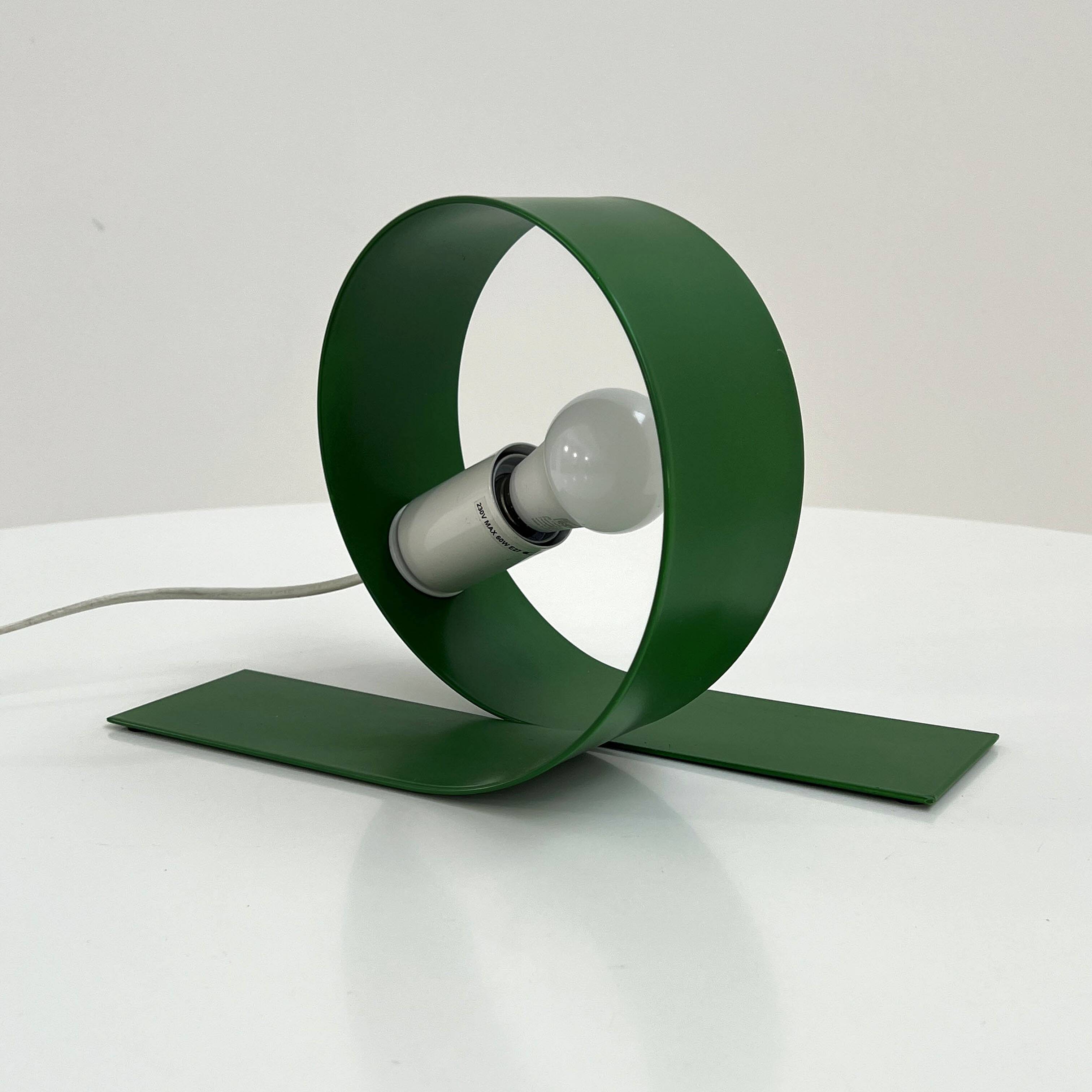 Green Loop Lamp in metal, 1980