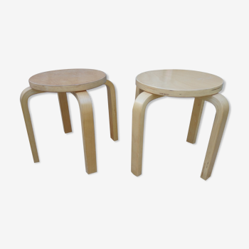 Pair of scandinavian vintage children's stool the