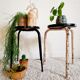 Duo de tabourets métal et assise formica