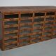 Vintage Dutch oak haberdashery shop cabinet, 1930s