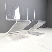 Pair of lucite zigzag dining chairs, 1980s