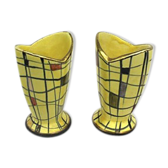 Paire de vases ceramique vintage