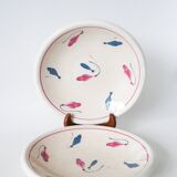 pair of round dishes Givors model Perce-neige 1950