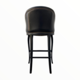 Tall black leather bar chair