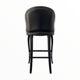 Tall black leather bar chair