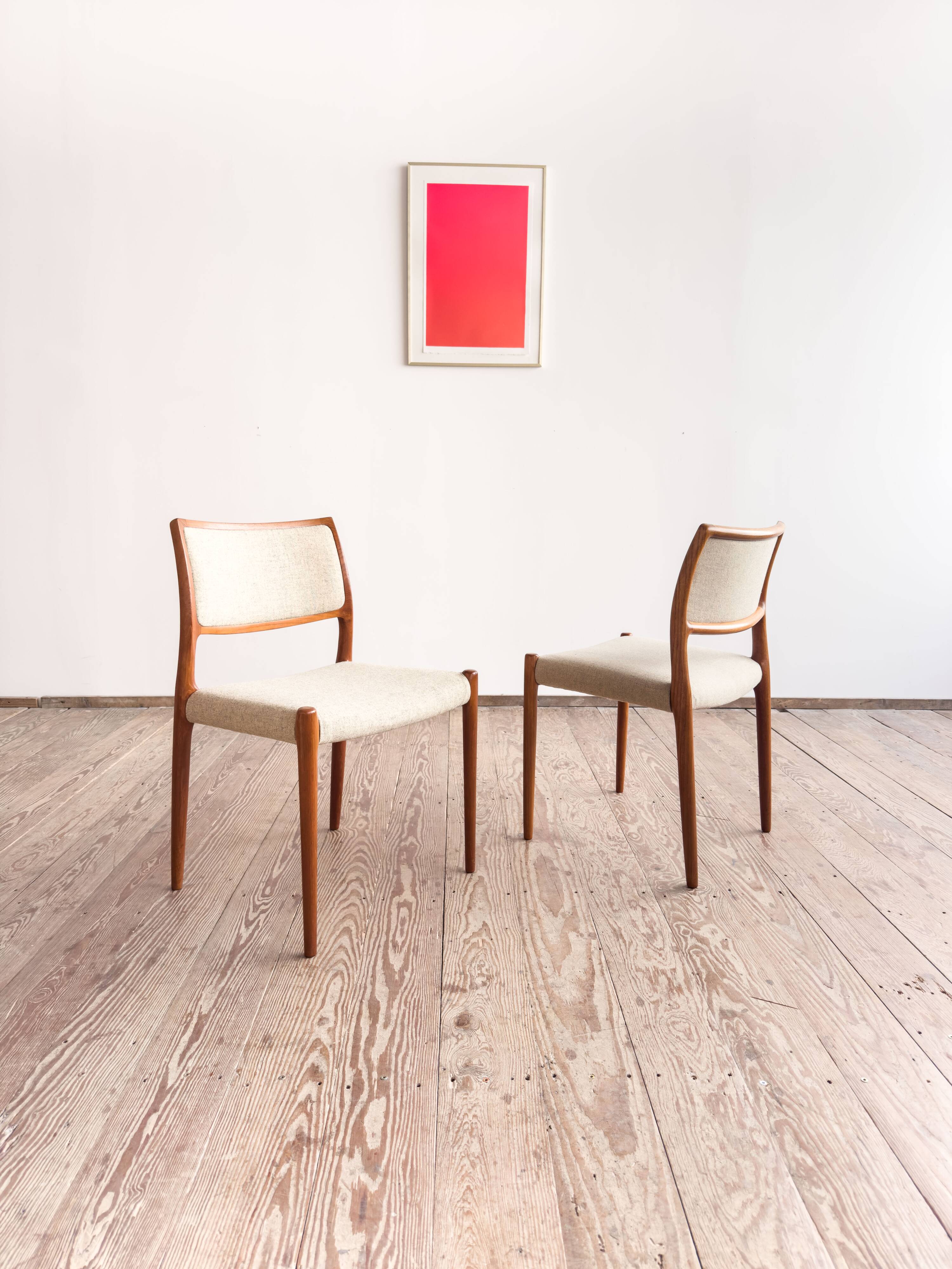 Paire de chaises modèle 80 de Niels O. Møller, Denmark