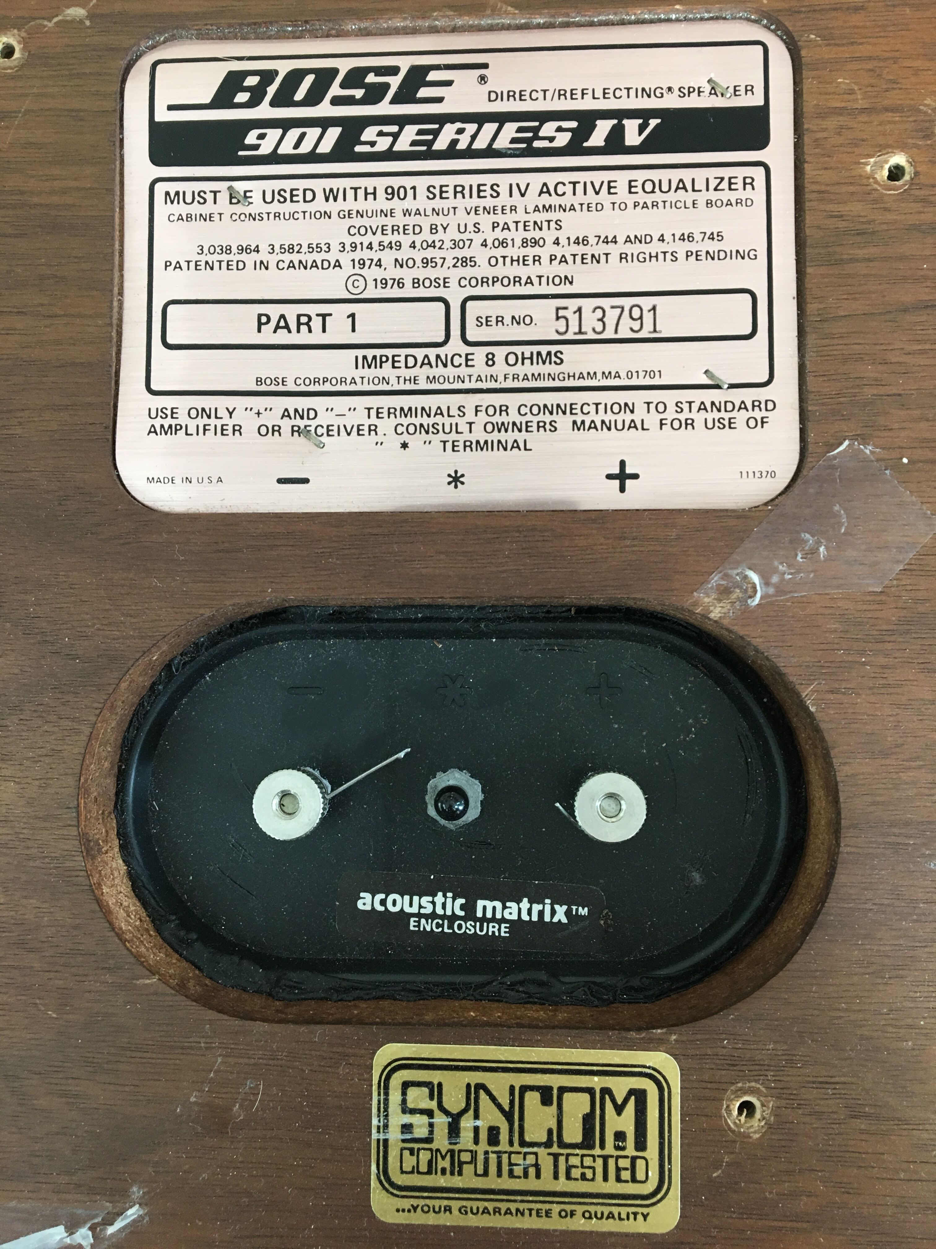 Pair of speakers model bose 901 series 4