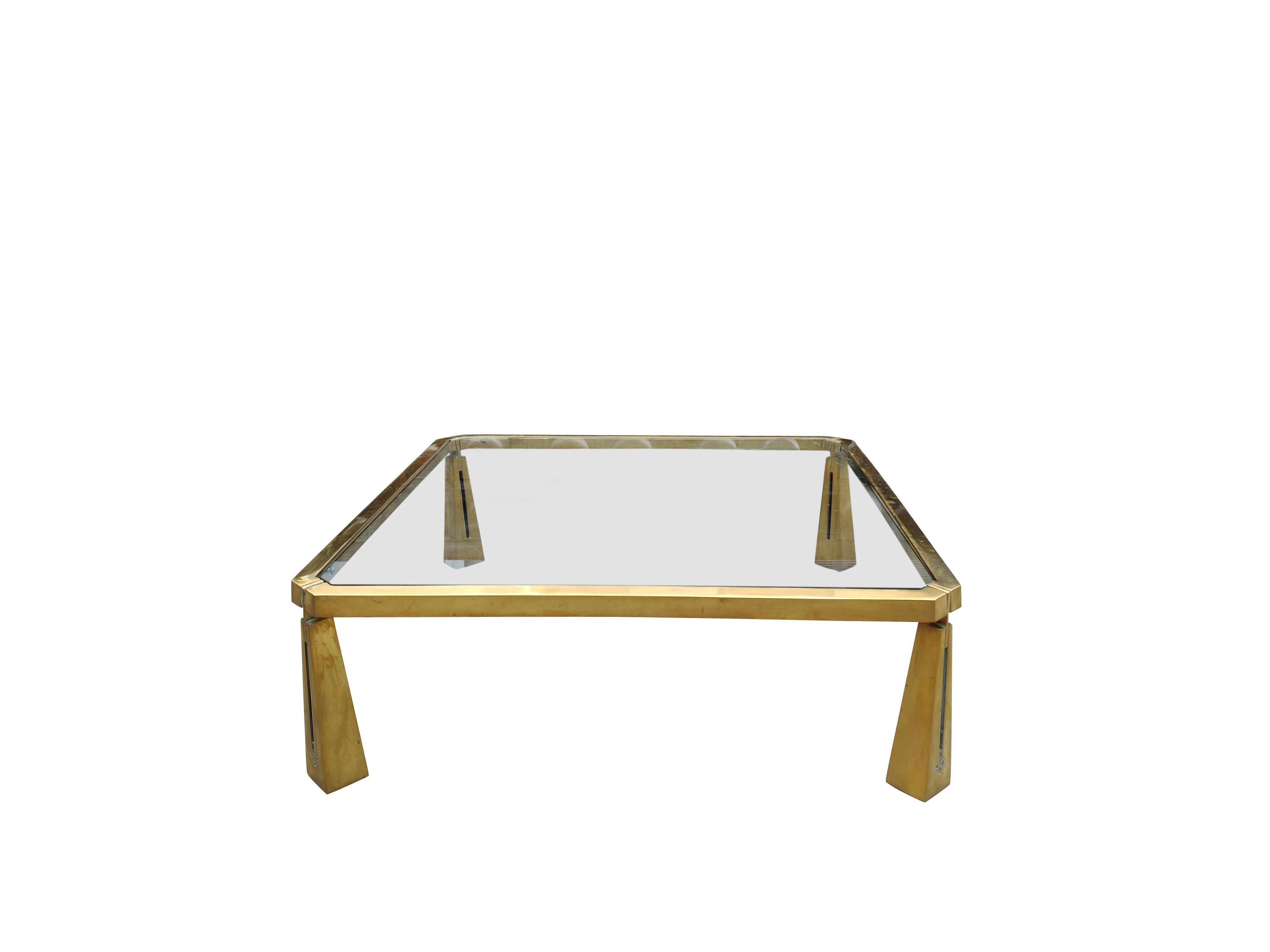 Bronze coffee table by Peter Ghyczy, 1970s
