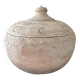 Vintage terracotta pot with lid.