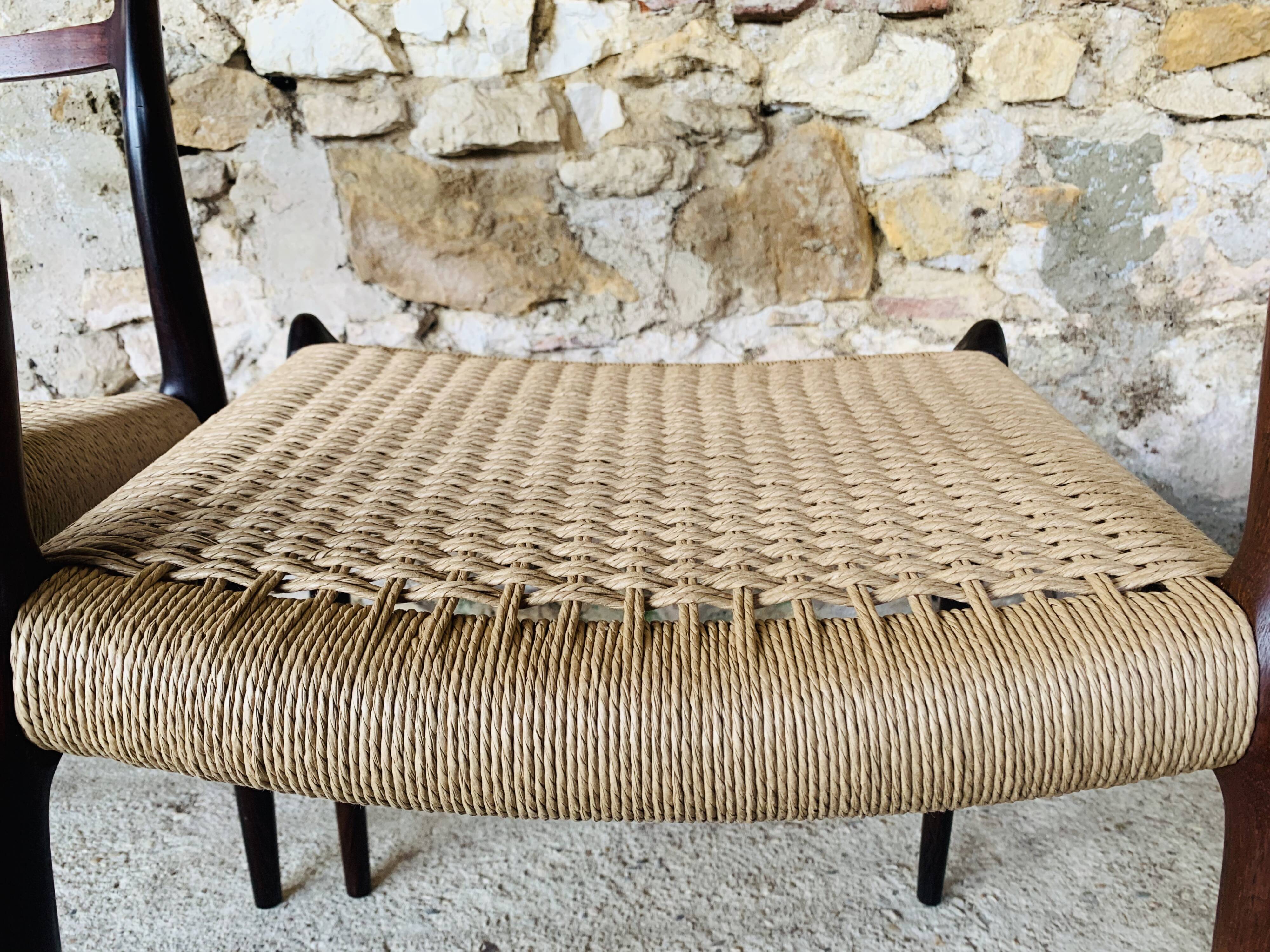 First edition rosewood model 78 dining chairs by Niels Moller, 1962-1970, Set of 6.