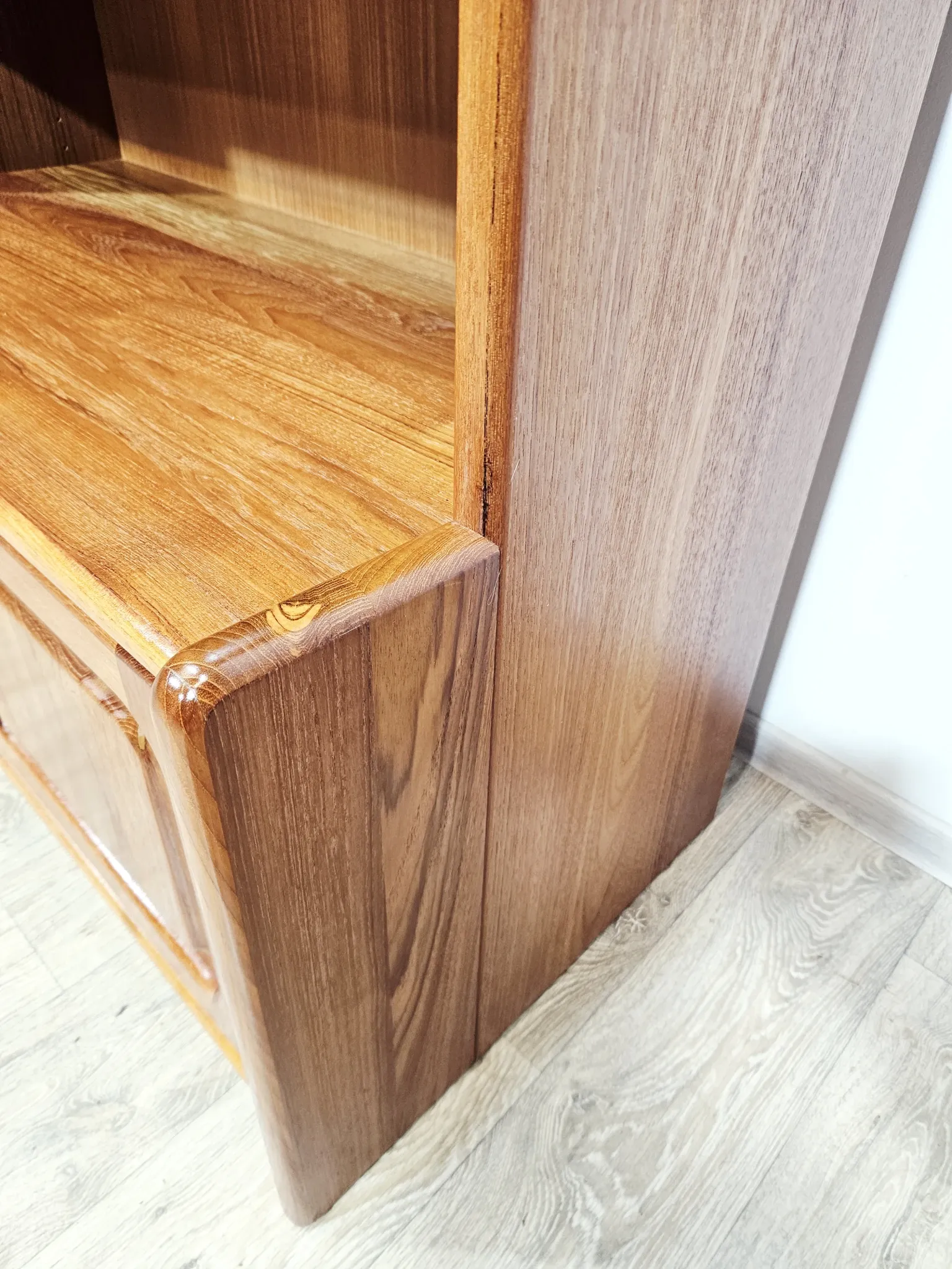 Multifunctional, modular shelving unit/wall system, teak, Denmark, 60s/70s