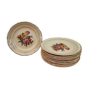 Lot de 12 assiettes plates