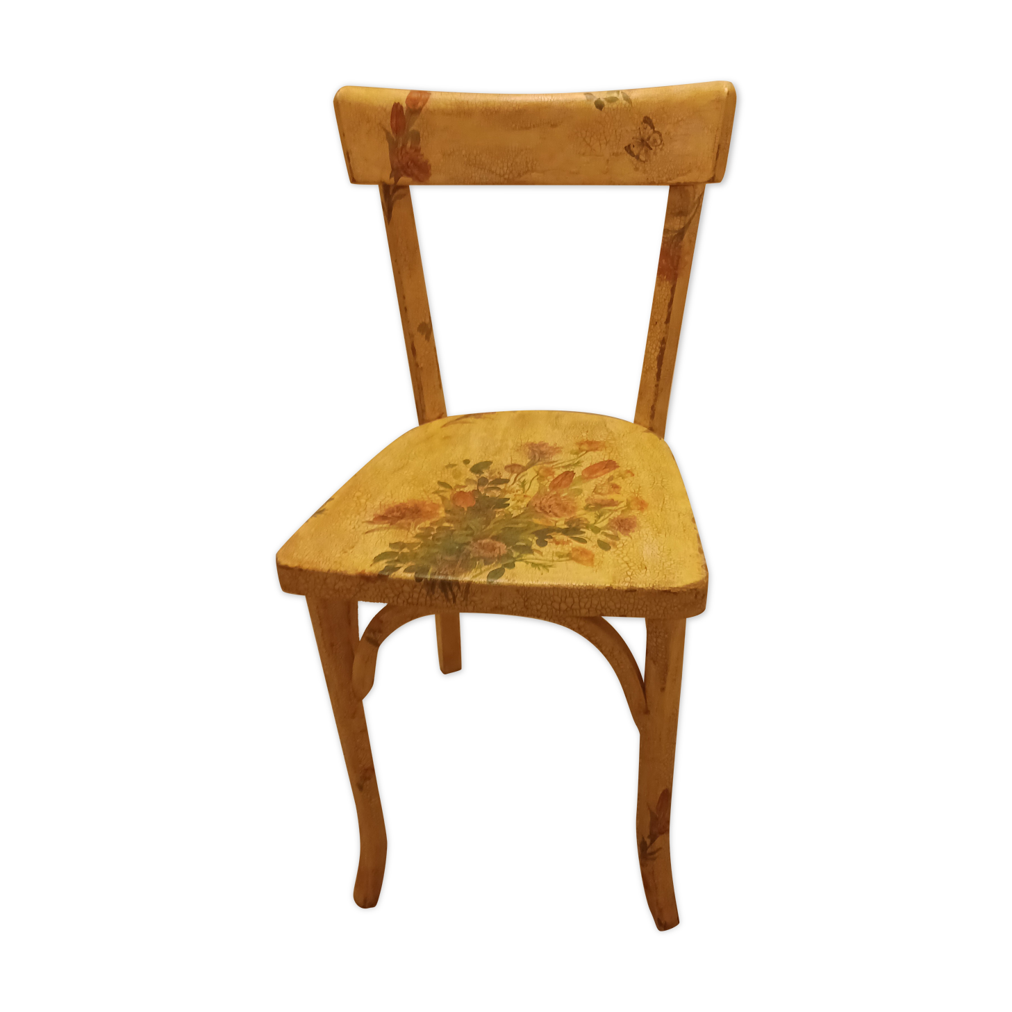 Chair decorated "bouquet" in wood