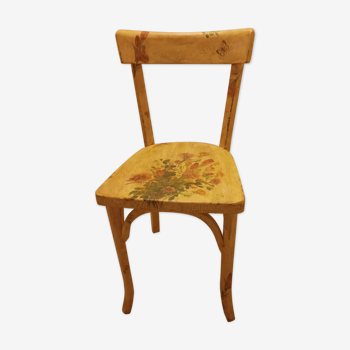 Chair decorated "bouquet" in wood