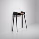 1950s Italian Black Lacquered Wood Console with Brass Drawer Front