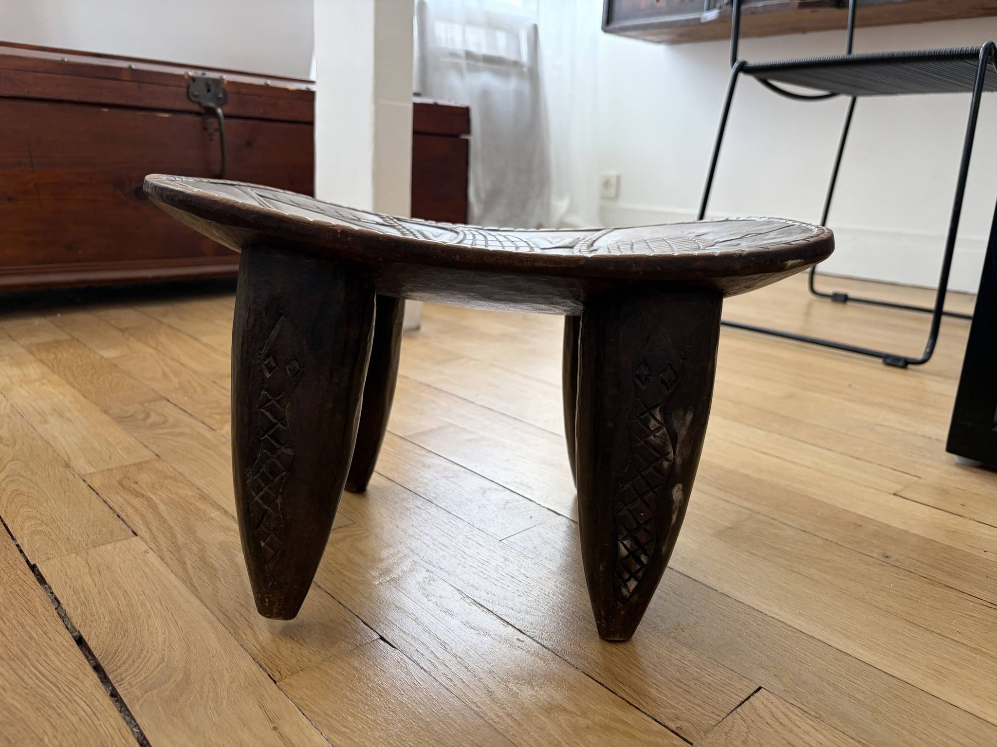 Small carved African stool