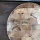 Vintage 70s leather pouf