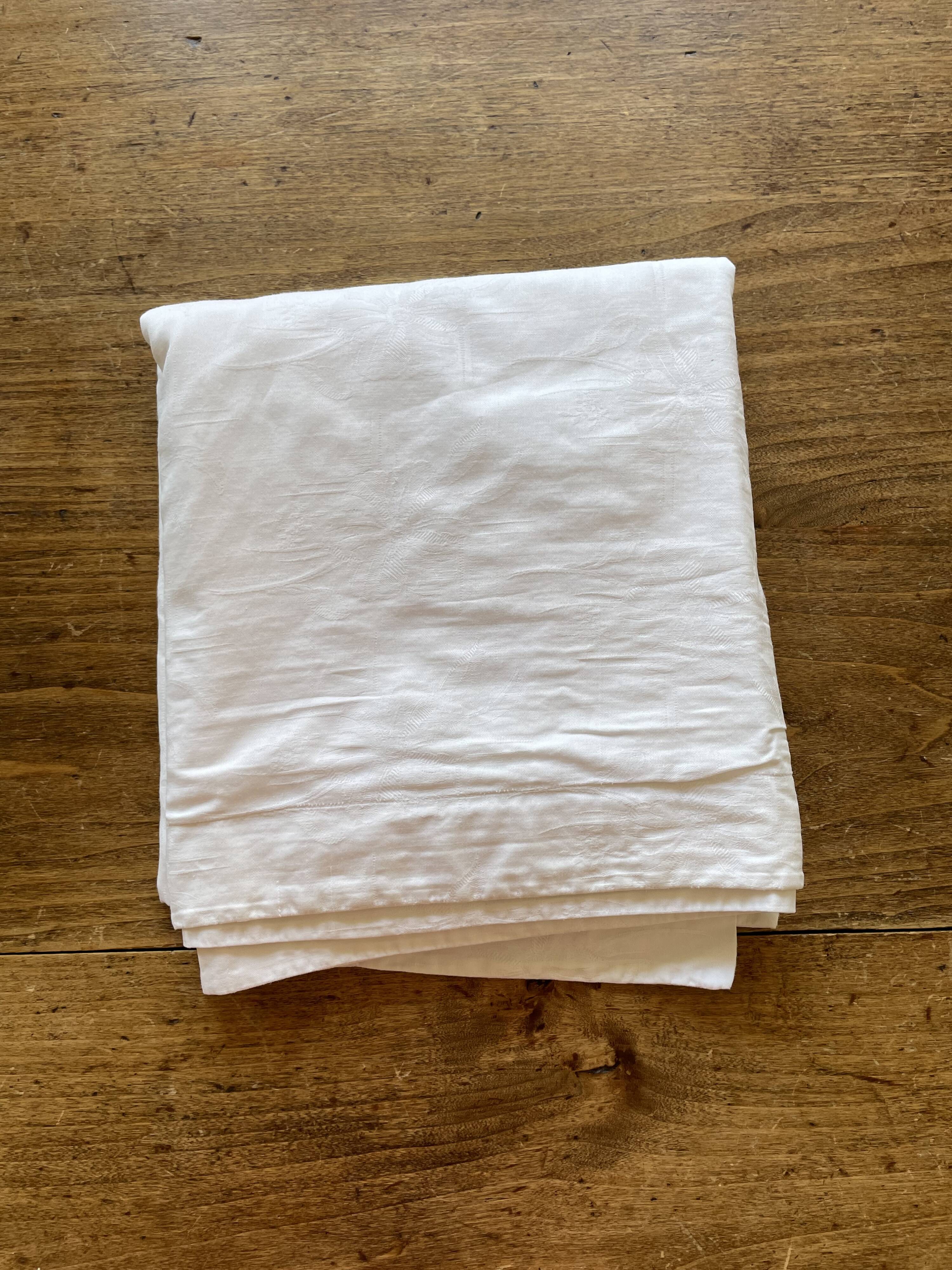 Large vintage pillowcase, retro bedding collection white (1.20)