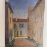 Tableau, paysage, cachet de l’atelier d’artiste circa 1940