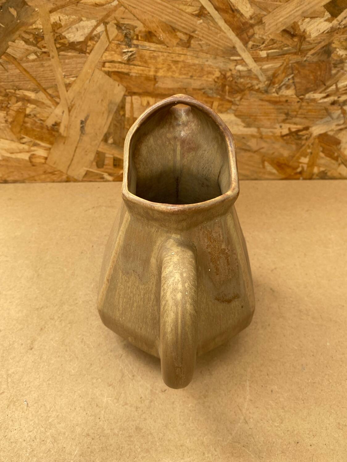 Antique Art Deco Pitcher Flamed Stoneware From Morvan Beige Vintage Service