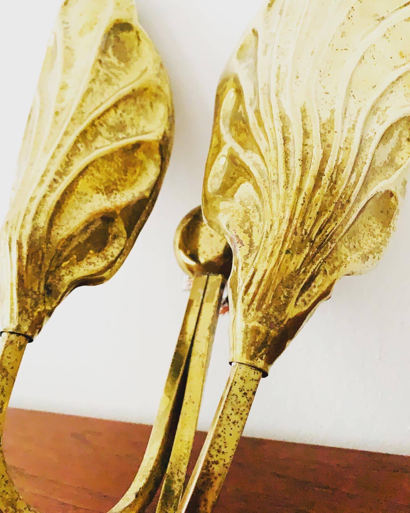 Italian Hollywood Regency Brass Sconce by Tommaso Barbi