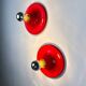 Paire de appliques rouges Targetti Sankey, années 1970, Italie