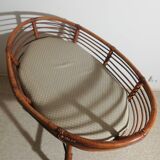 Vintage rattan bassinet