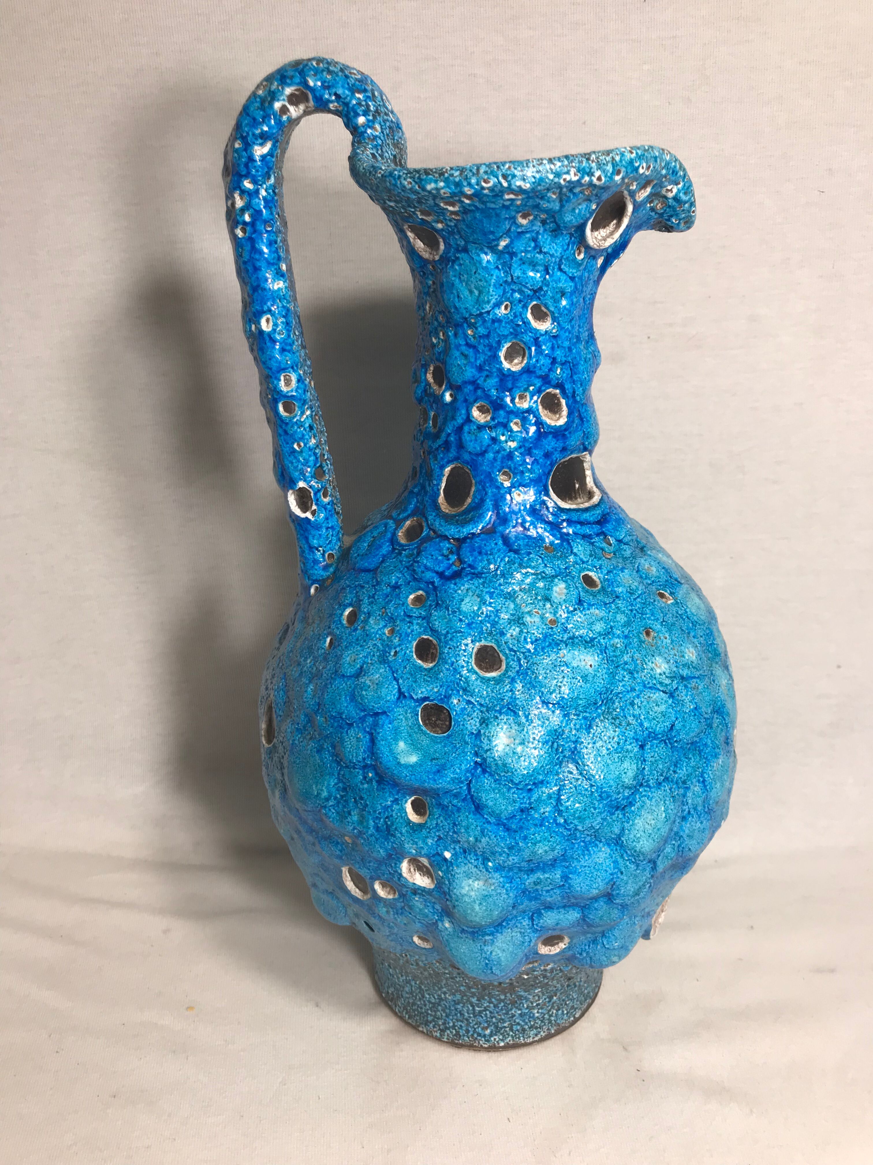 Former pitcher in blue ceramic