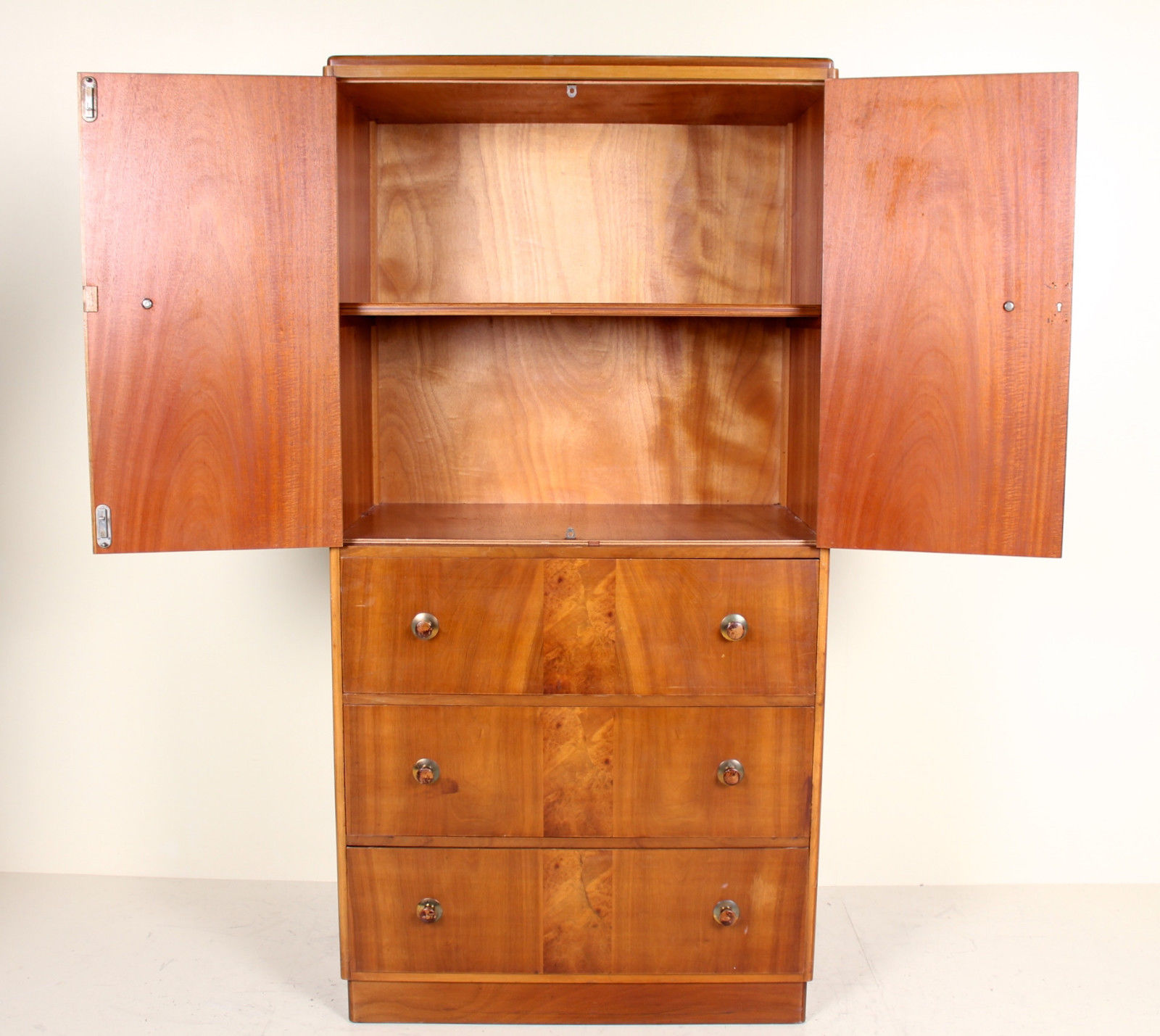 Vintage Gents art deco Walnut Compactum wardrobe