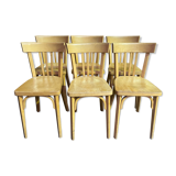 Suite of 6 bistro chairs signed "baumann"