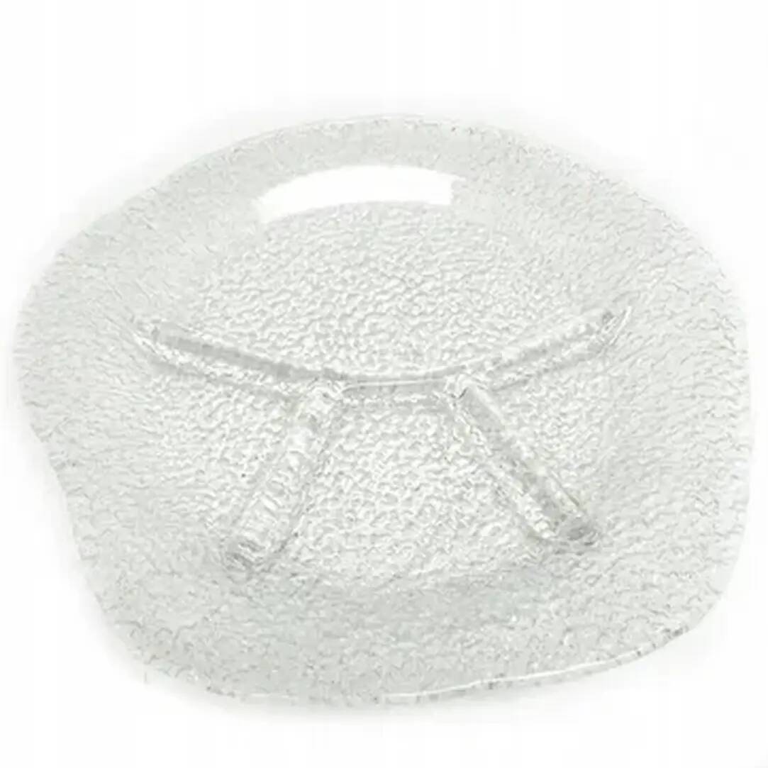 Appetizer platter, mid-century modern, soda glass, design by J. S. Drost, Ząbkowice, Poland, 1970s