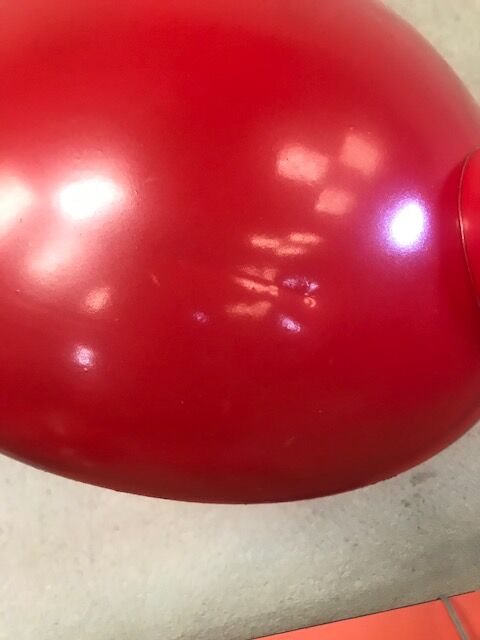 Vintage metal red lamp 1960