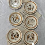Lot de 8 assiettes comptines en terre de fer Choisy le Roi