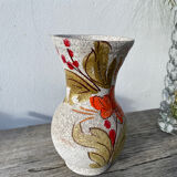 Italian ceramic vase from 1950 with floral decoration