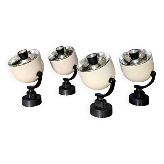 Pair of Hoffmeister cream and black spotlights 1960/1970