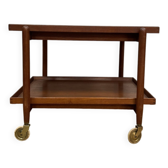 Teak rolling trolley