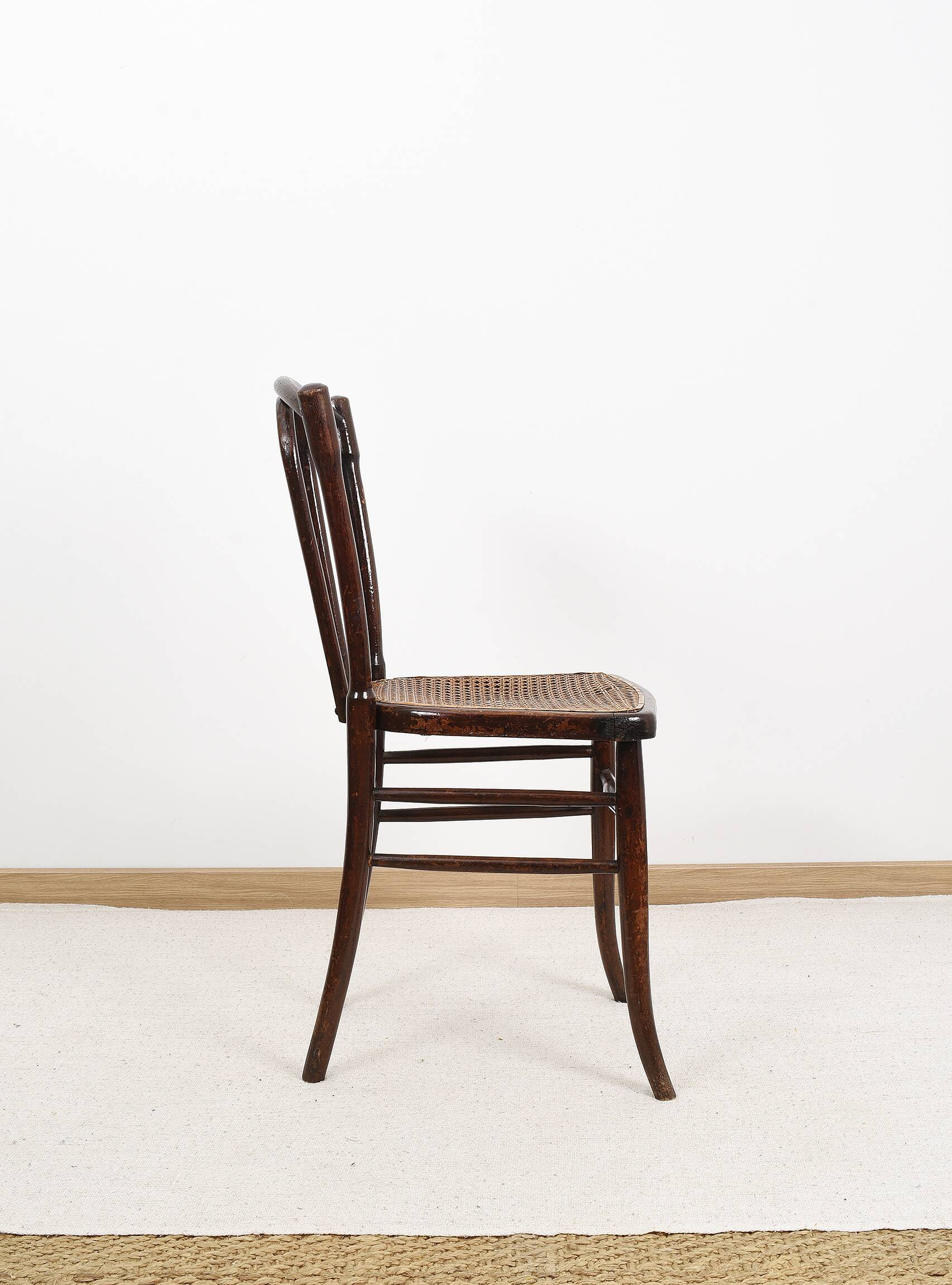 Old cane bistro chair