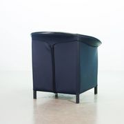 Wittmann Petrol Soft Leather Club Chair Model Aura  Designed by Paolo Piva