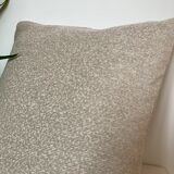 Off-white beige velvety effect cushion