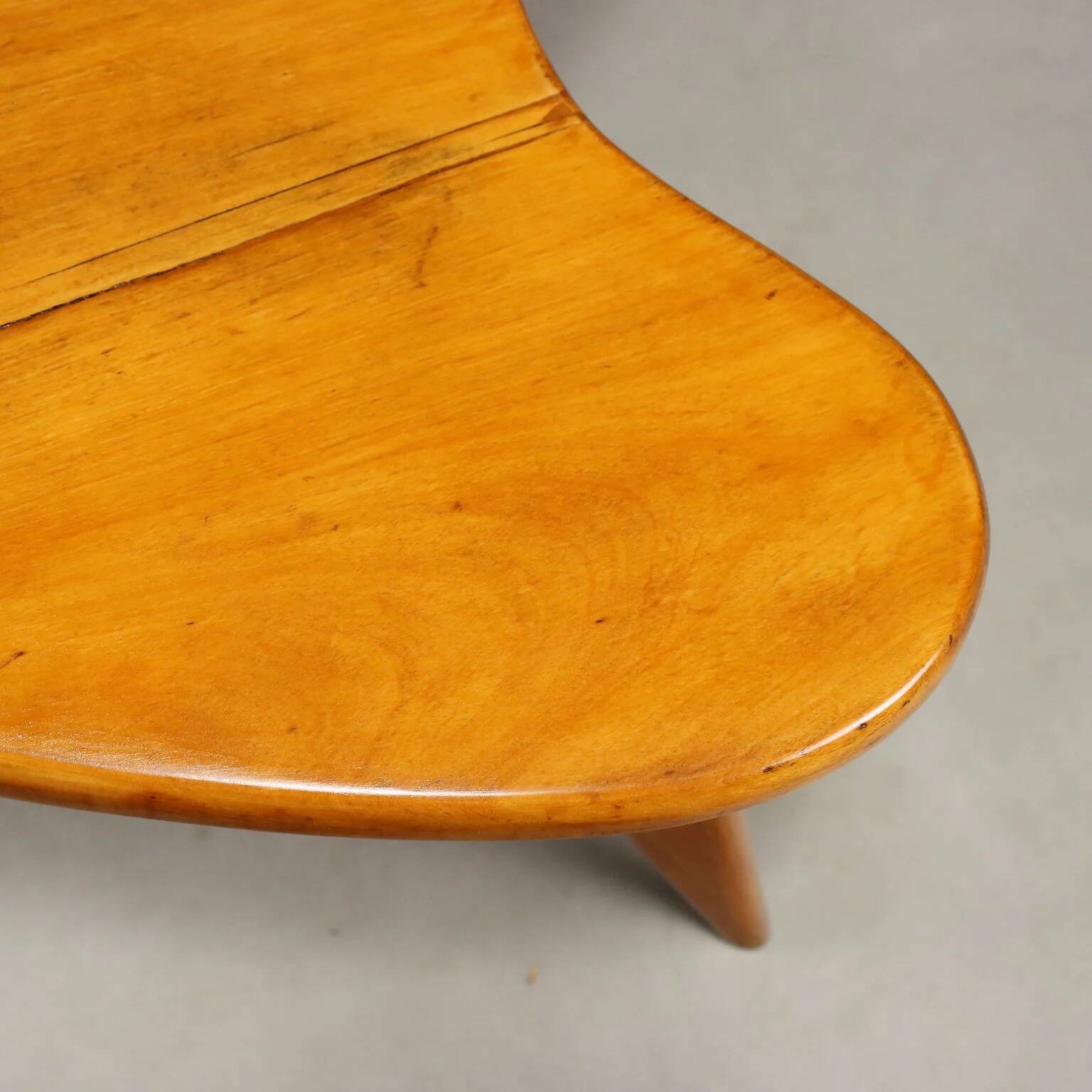 Vintage beech wood coffee table, painted, design from the 1950s.