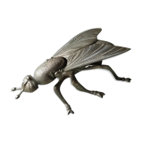 Vintage metal fly, old ashtray to divert