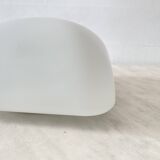 Square wall light ceiling light 20 cm matt white glass 1960 1970
