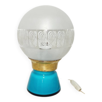 Lámpara de mesa de cristal. España, 1950s.