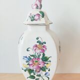 Vase décor fleurs peints à la main